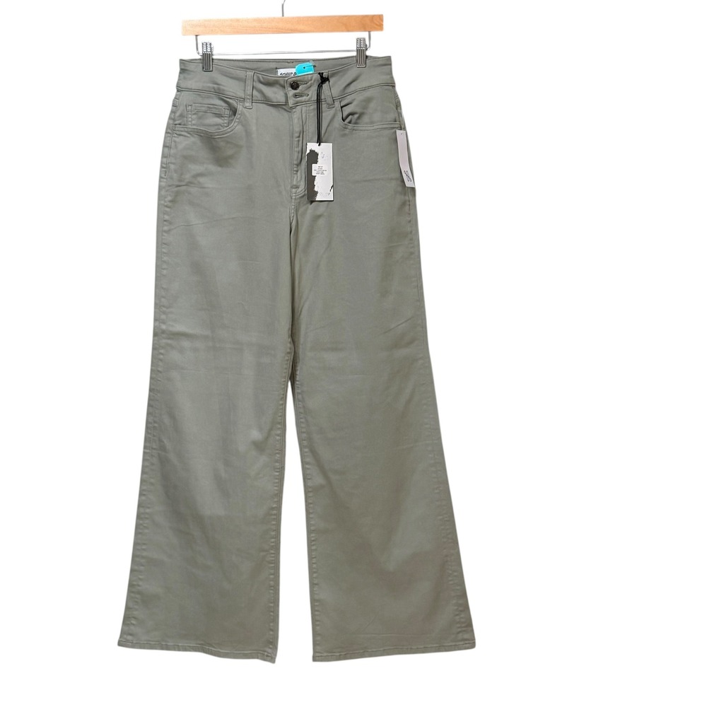 Studio Blue Womens Wide Leg High Rise Pants Windy Green ESB117590HD Size 29